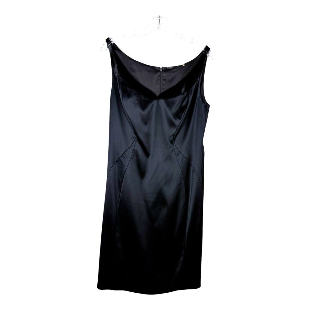 Elie Tahari Women Dress Size US 8 Sleeveless Satin Black NWT $498.00